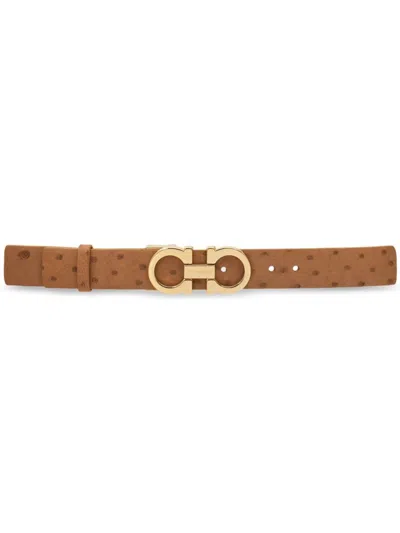 Ferragamo Reversible Gancini Belt In Multi