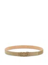 Ferragamo Gancini Buckle Suede Belt In Green