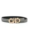 Ferragamo Gancini-buckle Belt In Grey