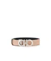 Ferragamo Gancini Reversible Leather Belt In Nude