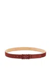 Ferragamo Gancini-buckle Leather Belt In Red