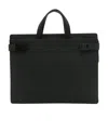 Ferragamo Medium Gancini Buckle Leather Briefcase In Black