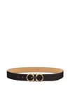 Ferragamo Gancini-buckle Calfskin Belt In Brown