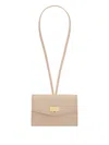 Ferragamo Gancini-buckle Calfskin Keyring In Neutral