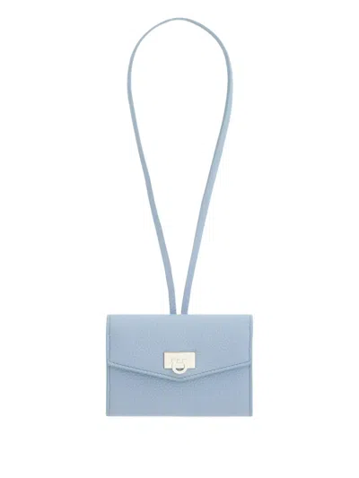 Ferragamo Gancini Buckle Card Holder Charm In Blue