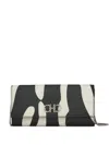 Ferragamo Gancini Buckle Chain Wallet In Black