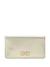 Ferragamo Gancini Buckle Continental Wallet In Gold