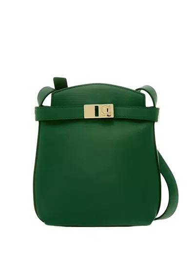 Ferragamo Gancini-buckle Cross Body Bag In Green