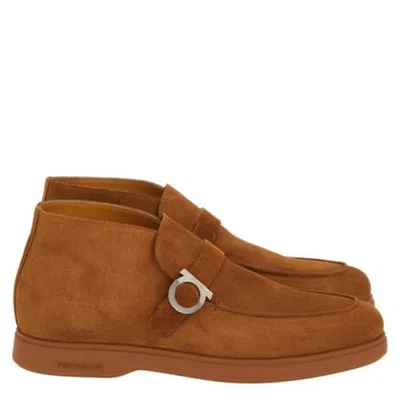 Ferragamo Gancini Buckle Desert Boots In Animal Print