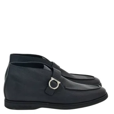 Ferragamo Gancini Buckle Desert Boots In Animal Print