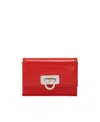 Ferragamo Gancini Buckle Design Clip In Red