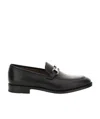 Ferragamo Gancini Ornament Loafers In Calf Leather In Black