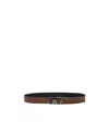 Ferragamo Gancini Buckle Double-sided Belt In Black