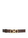 Ferragamo Reversible And Adjustable Gancini Belt In Brown