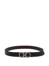 Ferragamo Gancini-buckle Leather Belt In Black