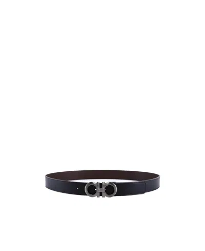 Ferragamo Gancio Buckle Belt In Black