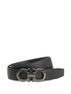 Ferragamo Double Adjus Classic Double Gancino Belt Belts Black In Black