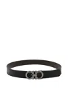 Ferragamo Gancini Reversible Leather Belt In Black