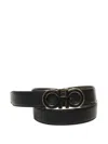 Ferragamo Gancini-buckle Leather Belt In Black