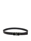 Ferragamo Dbl Gancini Animation Double Adjustable Belt In Black