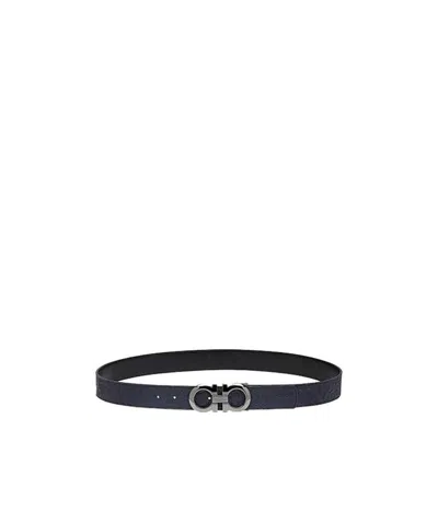 FERRAGAMO GANCINI-BUCKLE LEATHER BELT