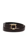 Ferragamo Gancini-buckle Leather Belt In Brown