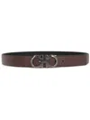 Ferragamo Gancini-buckle Leather Belt In Brown