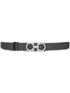 Ferragamo Reversible And Adjustable Gancini Belt In Grey