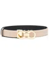 Ferragamo Gancini Reversible Leather Belt In Neutrals
