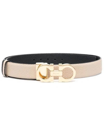 FERRAGAMO GANCINI-BUCKLE LEATHER BELT