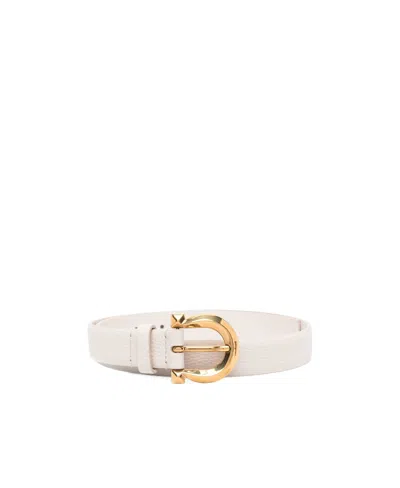 Ferragamo Gancini-buckle Leather Belt In Pink