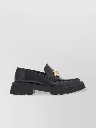 FERRAGAMO GANCINI BUCKLE LEATHER BROGUES