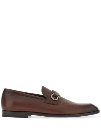 Ferragamo Gancini-buckle Leather Loafers