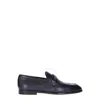 Ferragamo Foster Gancini Loafers In Hammered Leather In Blue