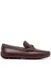 Ferragamo Man Loafers Garnet Size 8 Soft Leather In Red