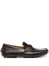 Ferragamo Gancini-buckle Leather Loafers In Rot