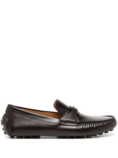 Ferragamo Gancini-buckle Leather Loafers In Rot