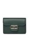 Ferragamo Gancini-buckle Leather Wallet In Green