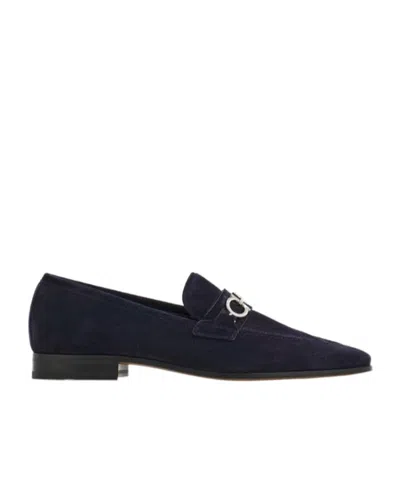 Ferragamo Gancini Buckle Loafer In Blue