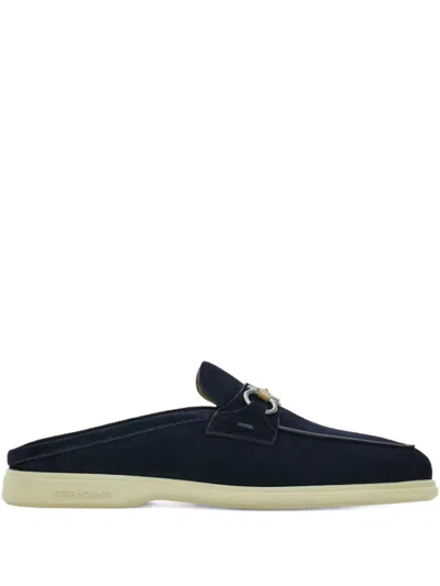 Ferragamo Gancini Buckle Loafer Mule In Blue