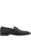 Ferragamo Gancini-buckle Loafers In Black