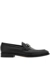 Ferragamo Gancini-buckle Loafers In Black