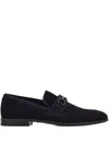 Ferragamo Gancini-buckle Loafers In Blue