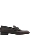 Ferragamo Gancini Buckle Loafers In Brown