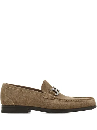 Ferragamo Grandioso2 Suede Loafers With Gancini Buckle In Multi