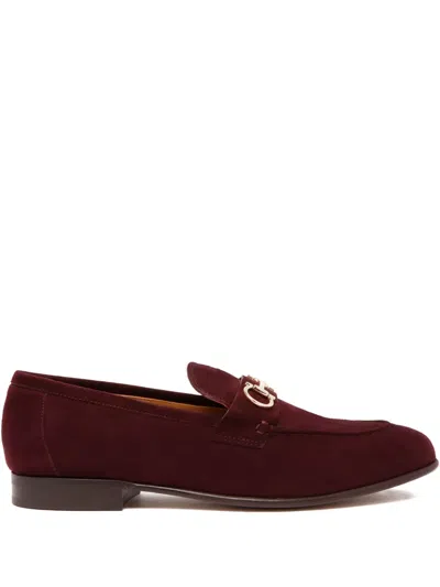 Ferragamo Gancini-buckle Loafers In Red