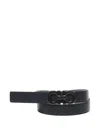 Ferragamo Gancini Buckle-logo Belt In Blue