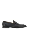 Ferragamo Buckle Detail Leather Sole Round Toe Loafers In Black