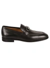 Ferragamo Gancini-buckle Penny-slot Loafers In Black