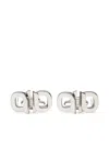 Ferragamo Man Double-gancini Cufflinks In Silver